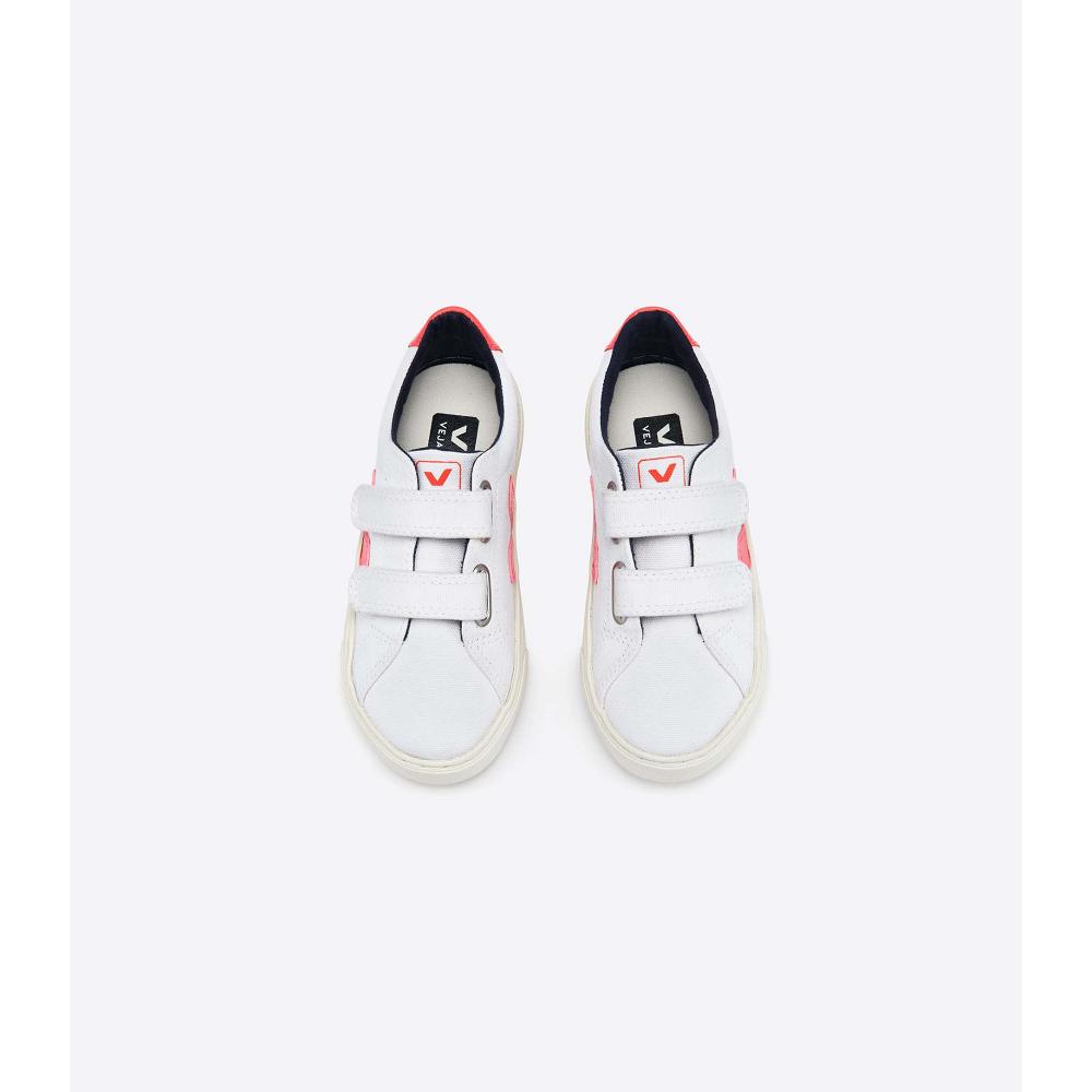 Kids' Veja ESPLAR Sneakers White/Orange | ZA 815RVD